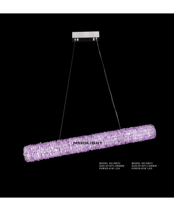 天然紫水晶石柱横款餐厅灯